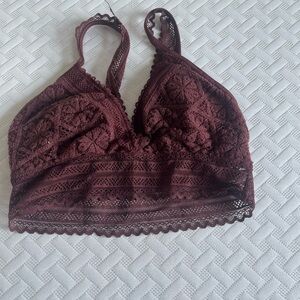 Aerie Lace Bralette in Deep Burgundy